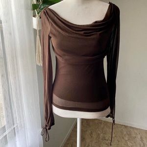 Y2K long sleeve cowl neck